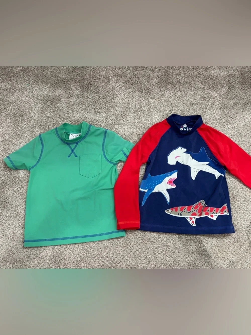 Lot of Mini Boden Toddler Boys Shark Print Rash Guard 2-3 years Long Sleeve